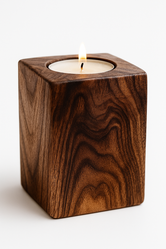 Dark English Walnut candle holders