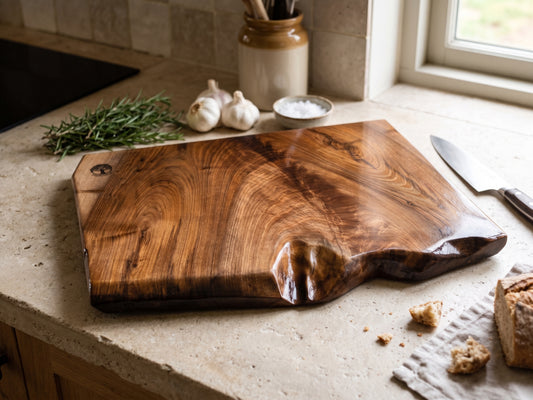 Handcrafted Solid Dark Walnut Chopping Board