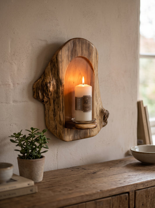 Natural Yew Church Candle holder