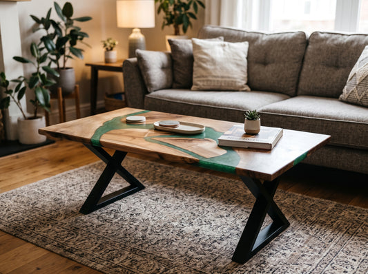 Forest Walnut and resin coffee table